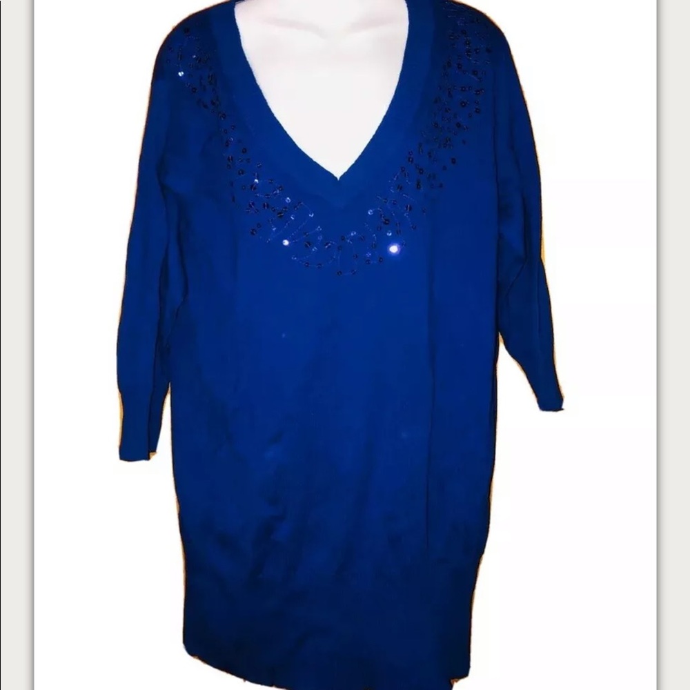 Torrid 2 Electric Purple/Blue Surplice Sweater Top